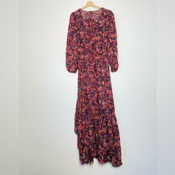 Ramy Brook Women’s Fatima Floral Asymmetric Maxidress V neck size M - Picture 6 of 12